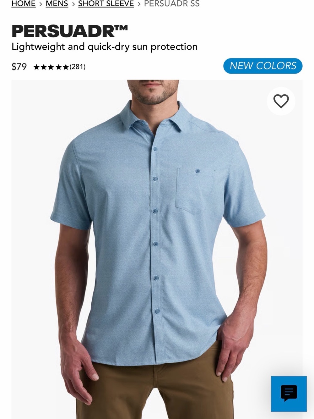Kuhl Persuadr Shirt - Medium, Color : Glacier Blue